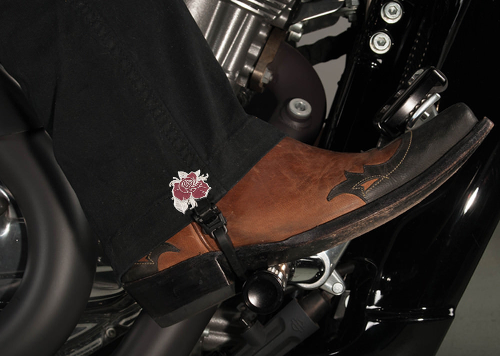 6" Desert Rose Biker Boot Straps