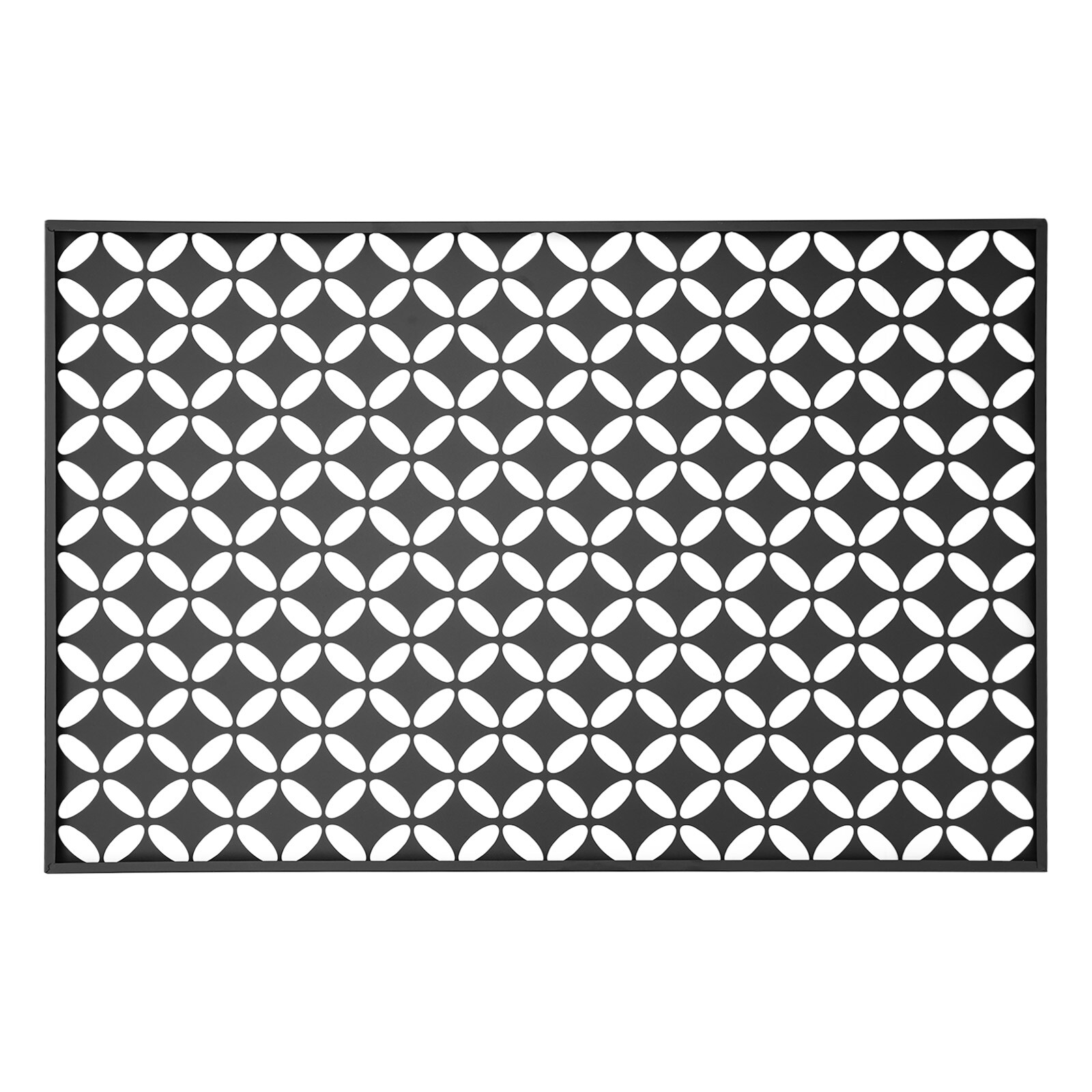 Black 35.4*74.8in Privacy Screen Freestanding Laser Cutting Privacy Fence Screen