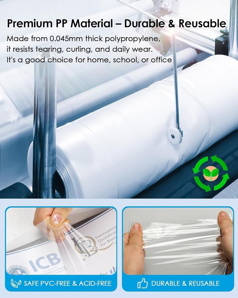 Durable Plastic Binder Sleeves 500 Pack, Clear, 8.5x11