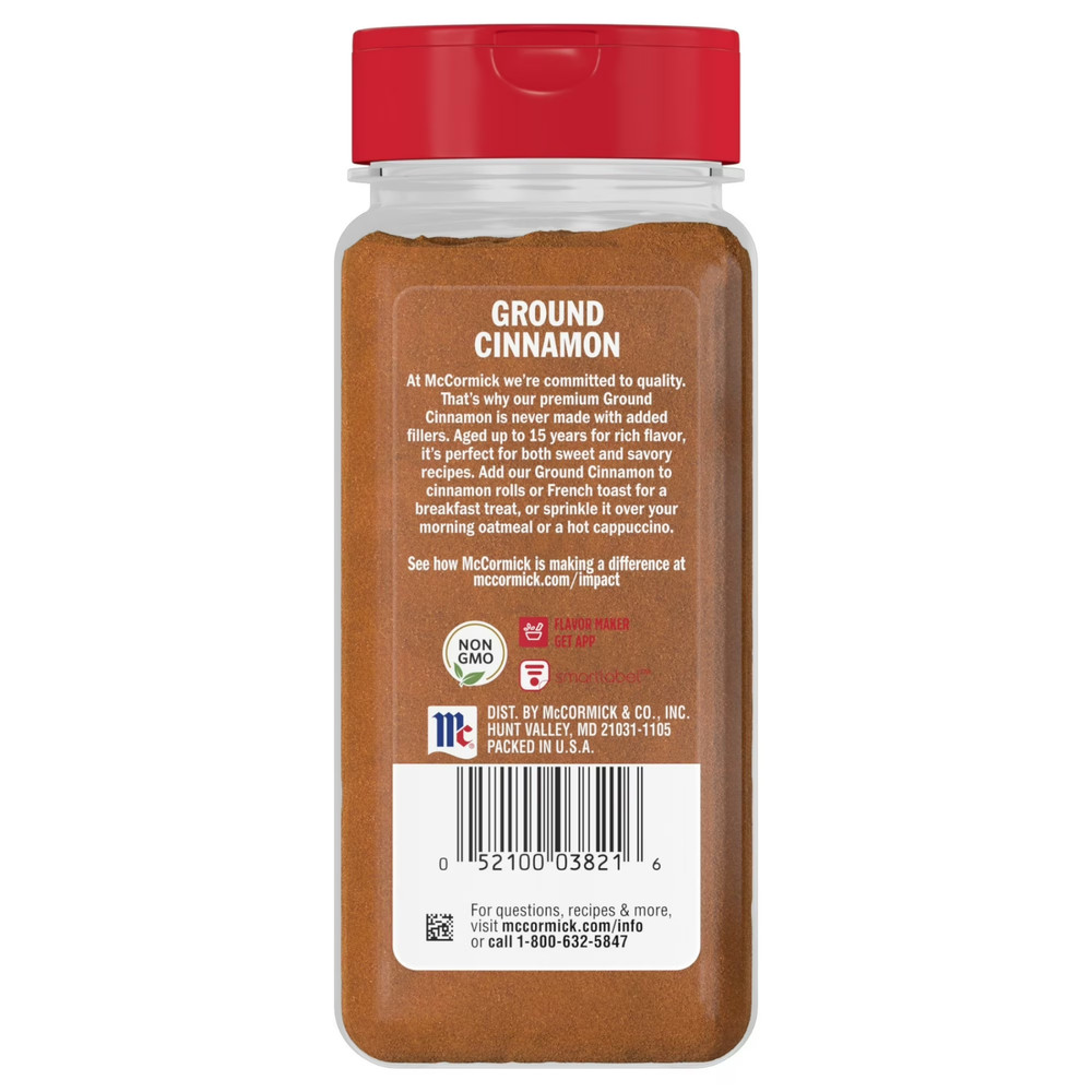 McCormick Kosher Ground Cinnamon, 7.12 oz Bottle....