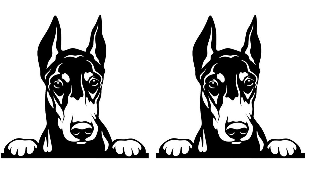 Doberman Pinscher Dobermann TWO 5" Black Vinyl Decals Car Window Notebook Laptop