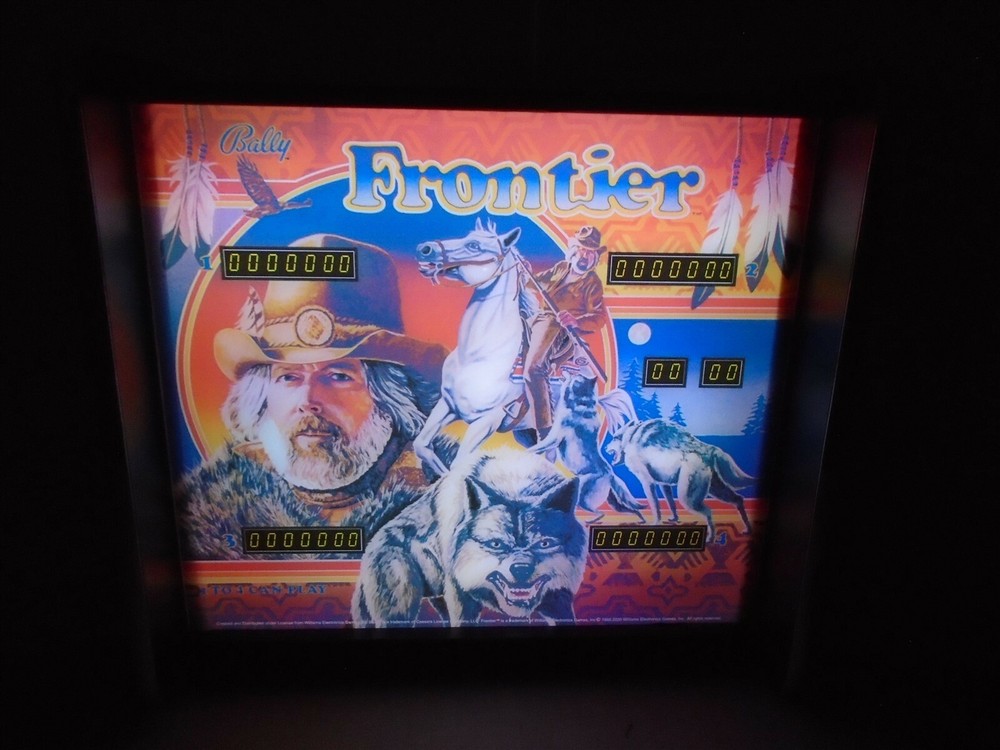 Bally Frontier Pinball Head LED Display light box