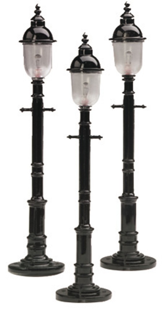 30-1078 MTH O-Scale Black Lamp Post Set Round