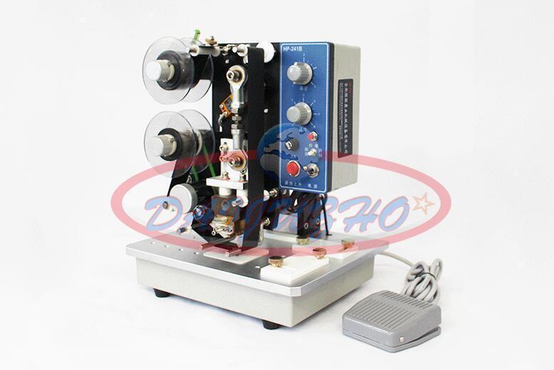 Semi-Auto Ribbon Printer Adjustable Machine Hot Stamp Coder Foot Switch HP241B