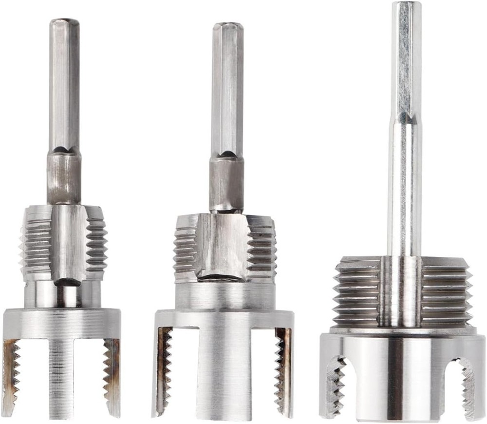 3Pcs PVC Pipe Threader Kit 1/2" 3/4" 1" NPT Integrated Internal External