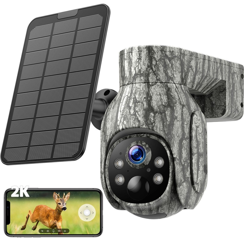2* Campark 2K 4G LTE Cellular Solar PTZ Trail Camera Security Camera + SIM Card
