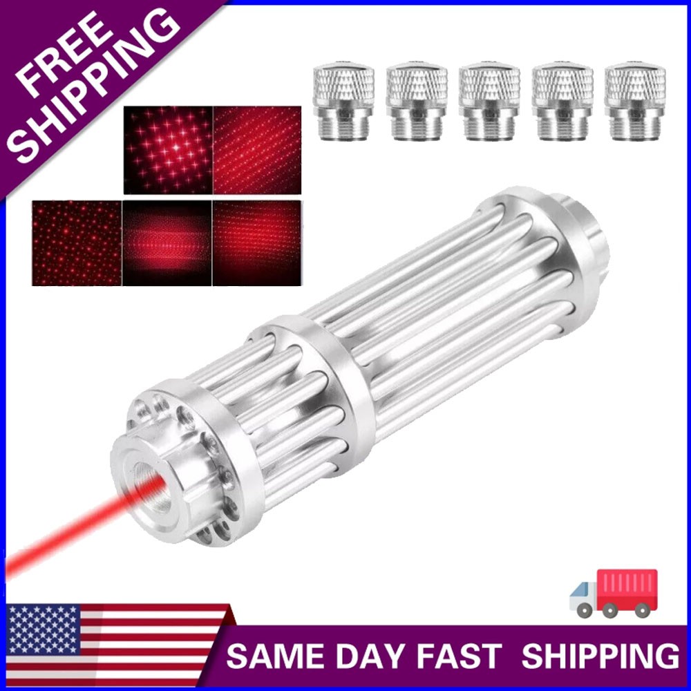 650nm Red Laser Pointer Pen Visible Beam Dot Light & 5 Caps