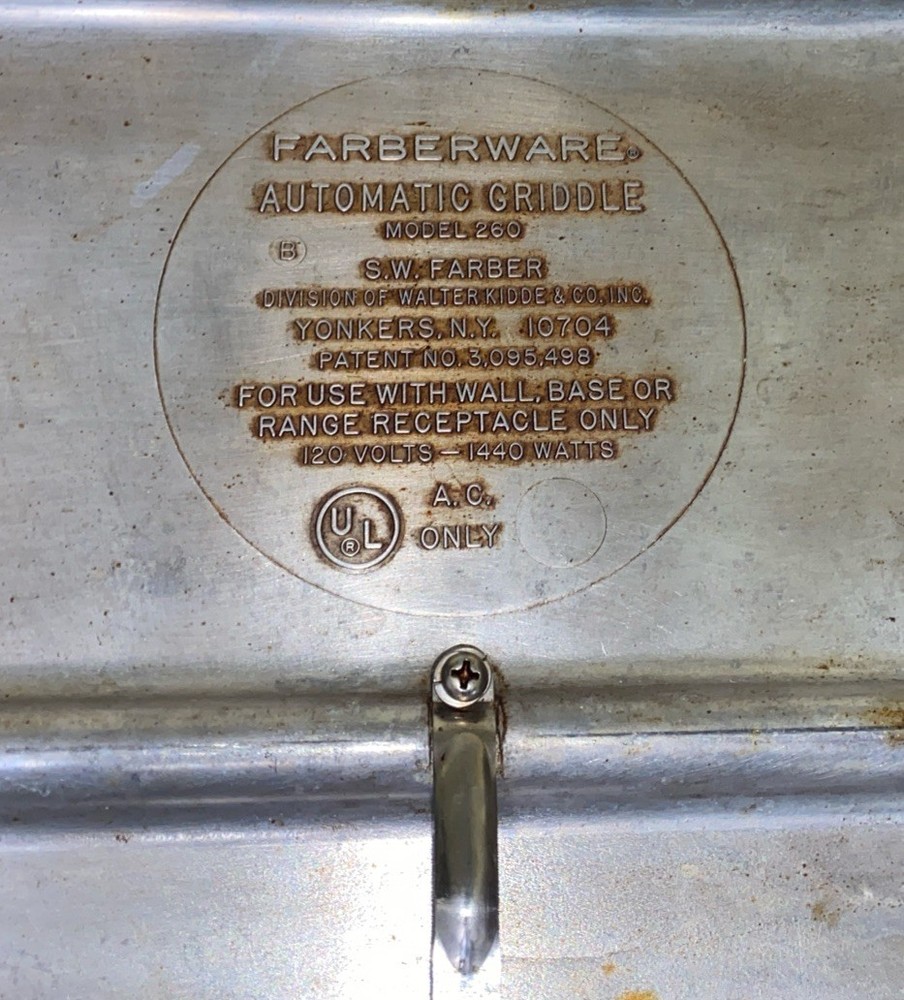 Farberware Electric Griddle Model 260 Vintage USA