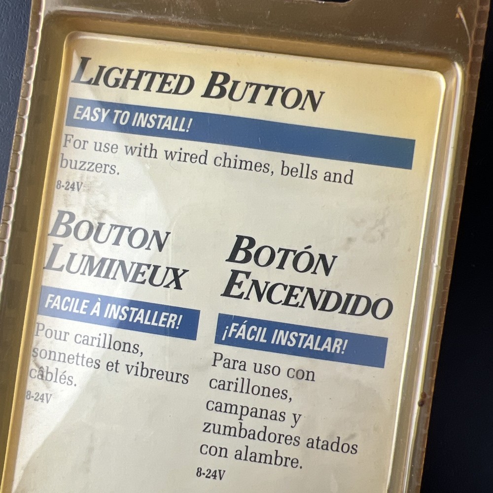 Carlon DH1691L WHT/BRS Rect PushButton