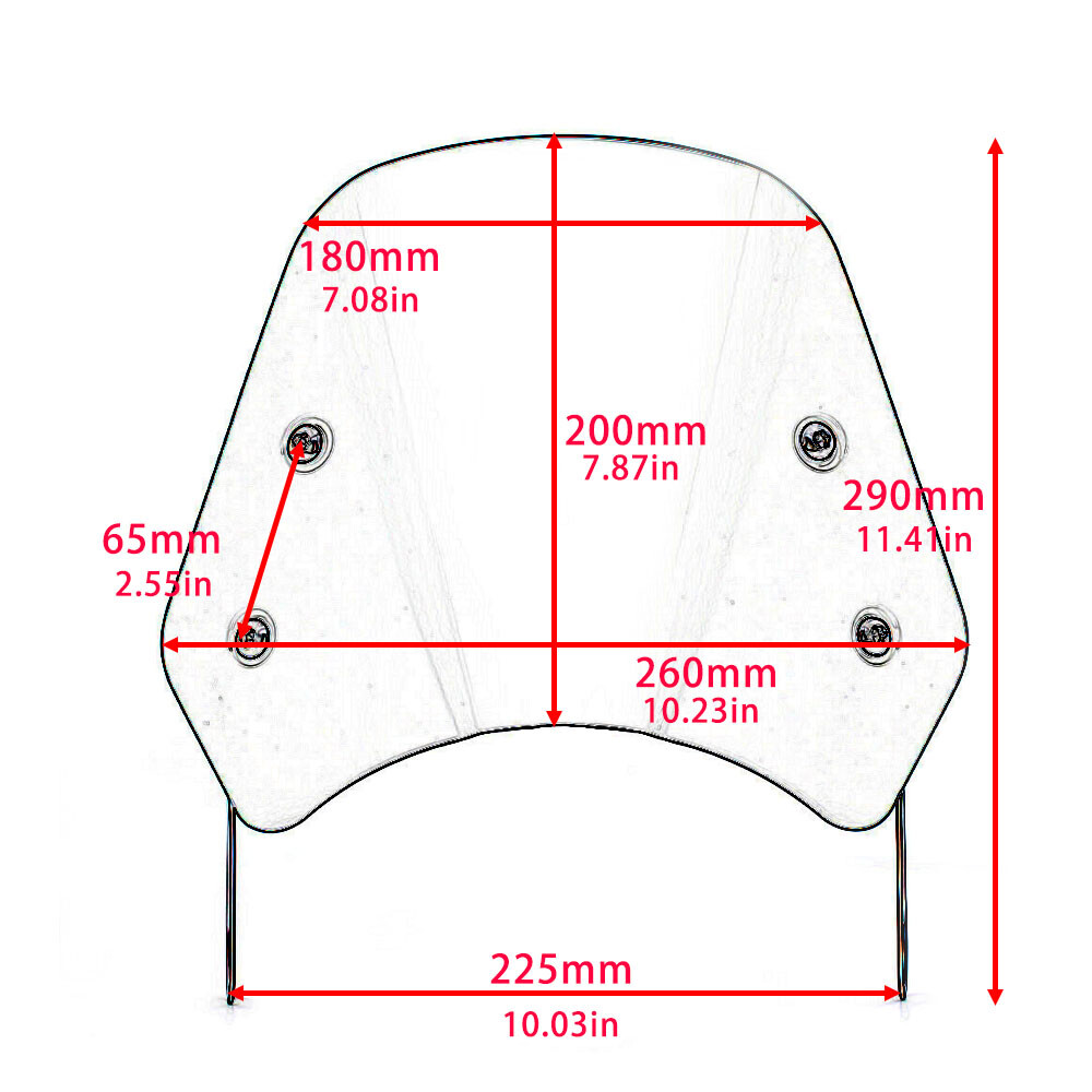 5"-7" Motorcycle Black Universal Headlight Fairing Windshield Windscreen Shield