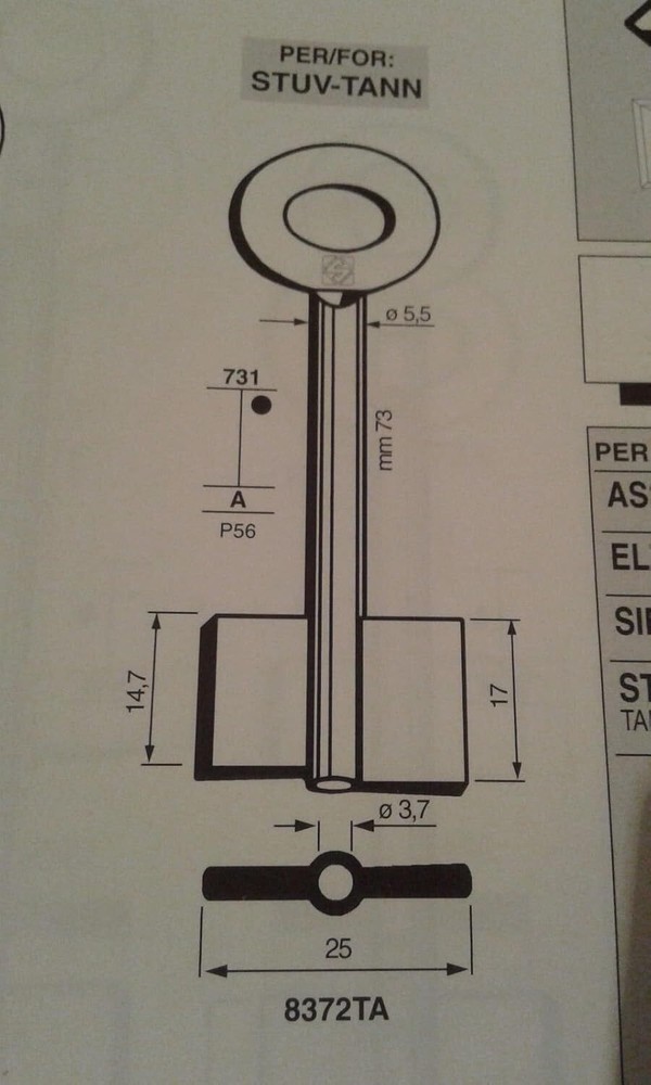 8372 SILCA/Safe Key blank