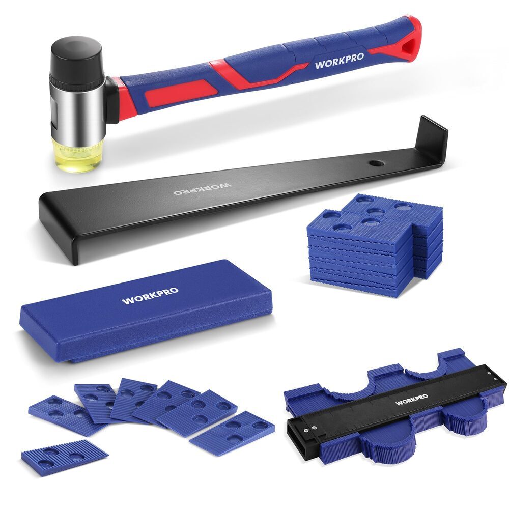 WORKPRO 44PC Laminate Flooring Installation Kit 40 Spacer/Rubber Mallet/Pull Bar