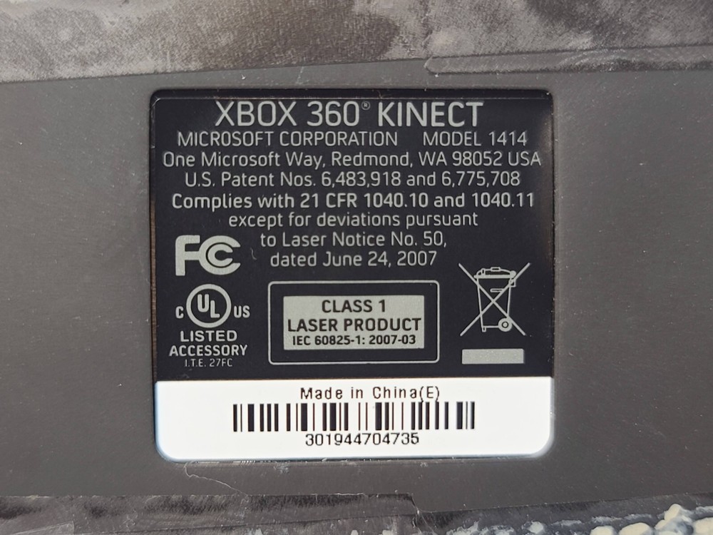 Xbox 360 Kinect Sensor Bar Camera Only Model 1414 w/ AC Power Adapter