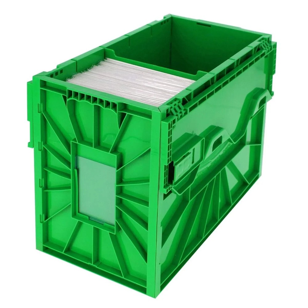2 BCW Green Short Comic Book Bin -Heavy Duty Acid Free Plastic Stackable Box