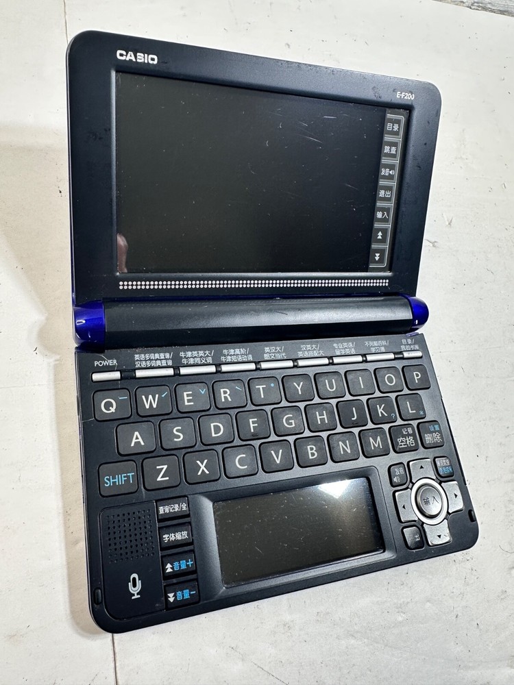 Casio E-F200 electronic dictionary Tested Working Cobalt Blue