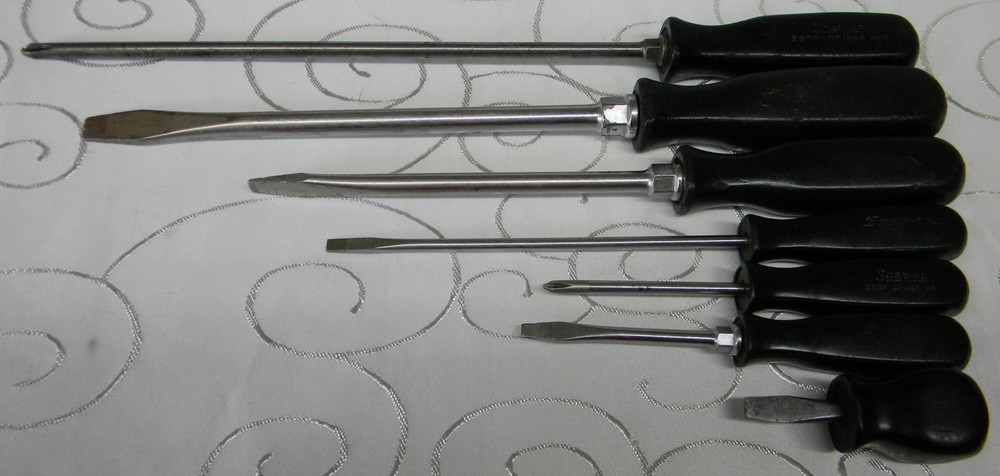SNAP-ON 7PC BLACK HARD HANDLE MIXED SCREWDRIVER SET
