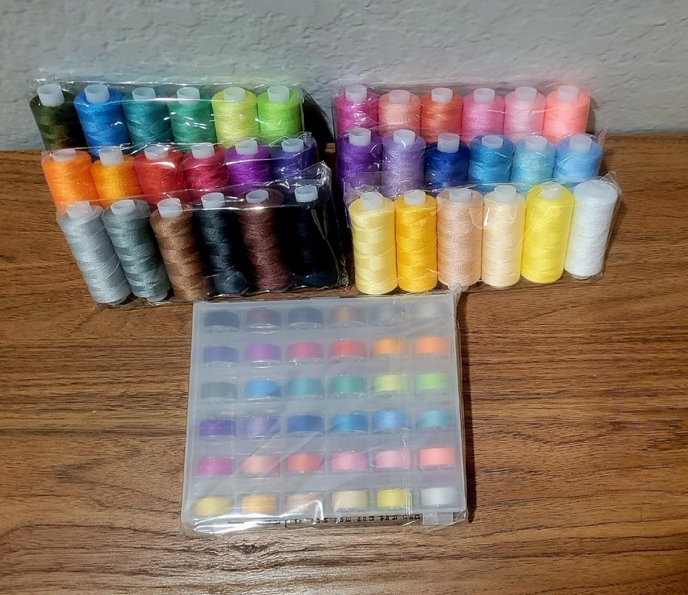 72pcs Sewing Thread Set: 36 Colors Prewound Bobbins, 400 Yards Polyester