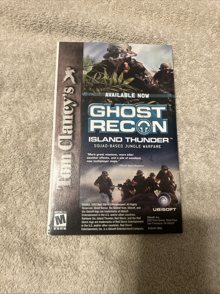xbox Tom Clancy’s rainbow six 3 manual only