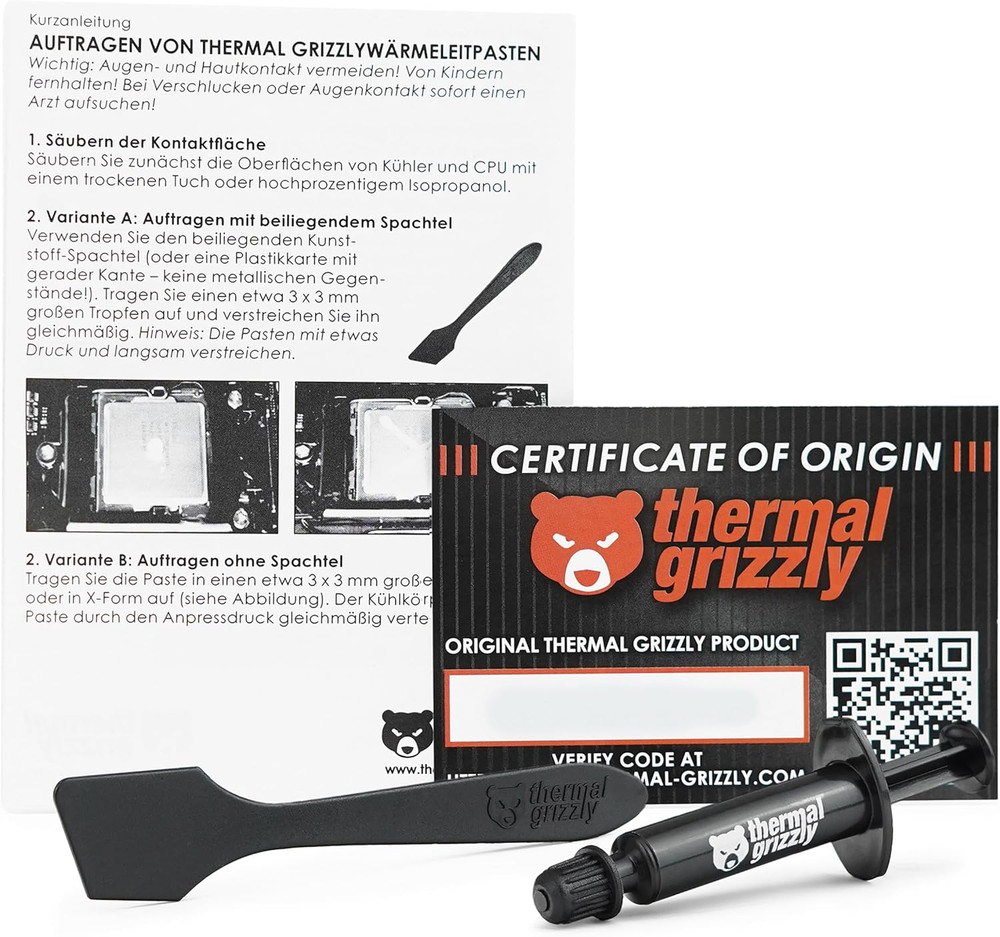 Kryonaut - 1 Gram - Extremely High Performance Thermal Paste + 12 Cleaning Wipes