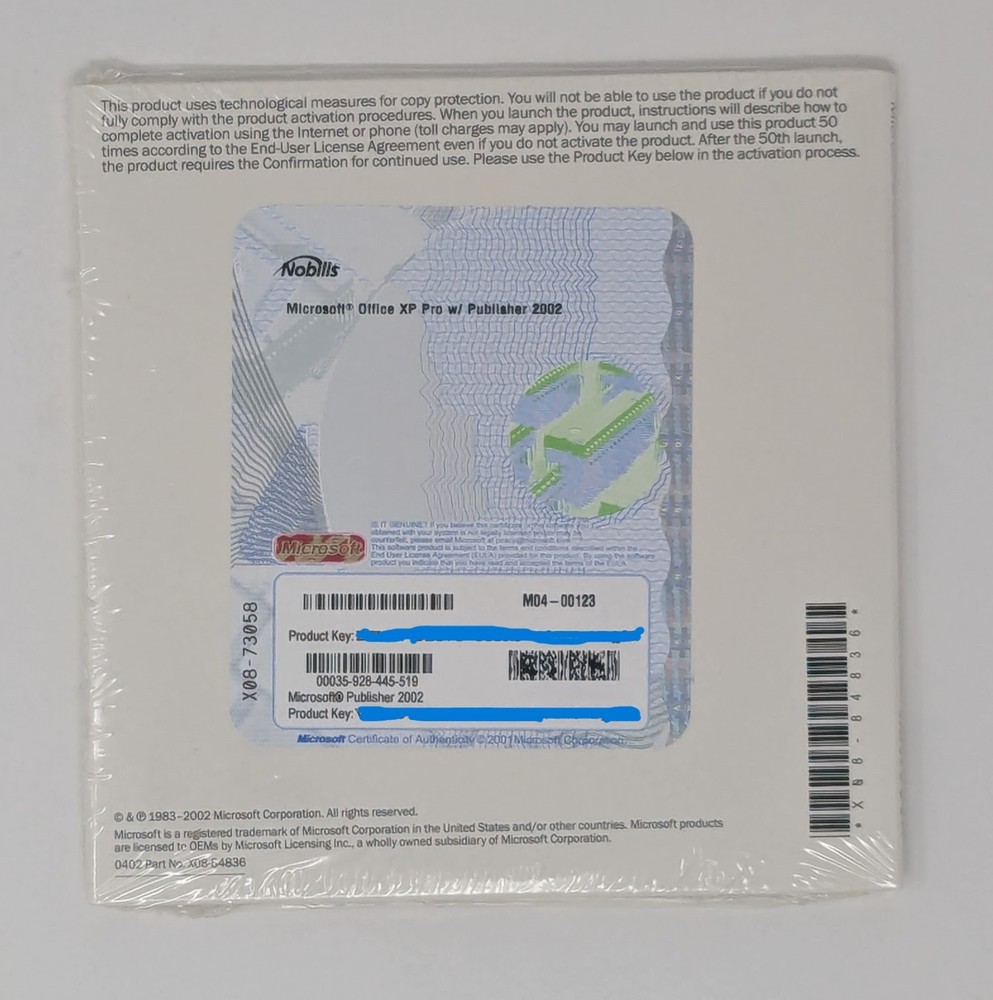 Microsoft Office XP Professional With Publisher Version 2002 w Product Key