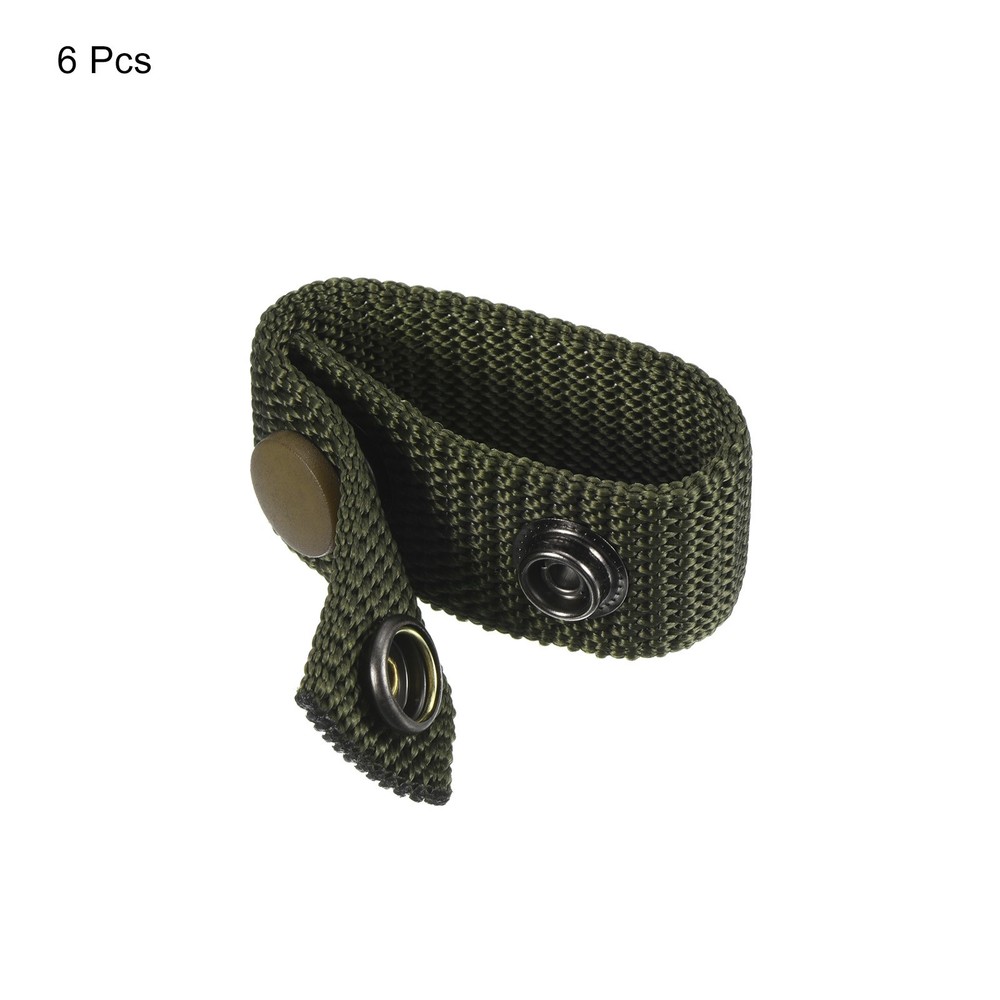 Belt Keeper, 6Pcs Nylon Webbing Loop with Double Snaps Belt, Green
