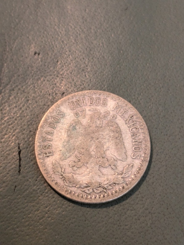 1927 MEXICO 20 CENTAVOS SILVER EAGLE SNAKE LIBERTY CAP