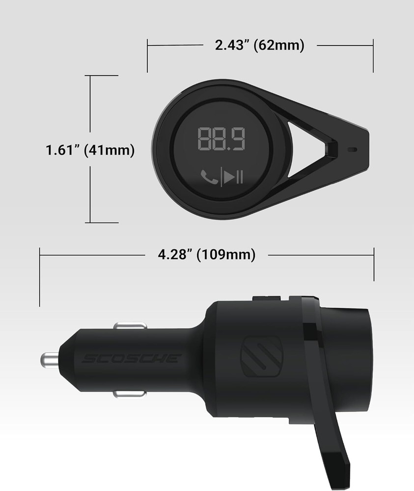 Compact FM Bluetooth Transmitter for Car - Dual USB Charging & Hands-Free Calls