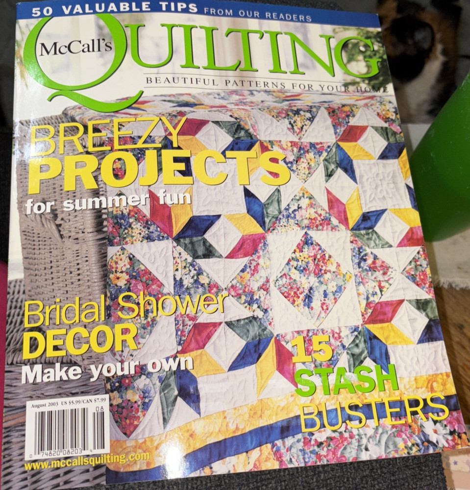 Rare McCall's QUILTING Quilt Pattern August 2003 Bk