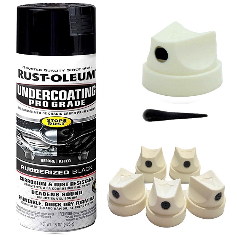 5 Spray Paint Caps for Rust-Oleum Pro Grade Rubberized Undercoating Spray Black