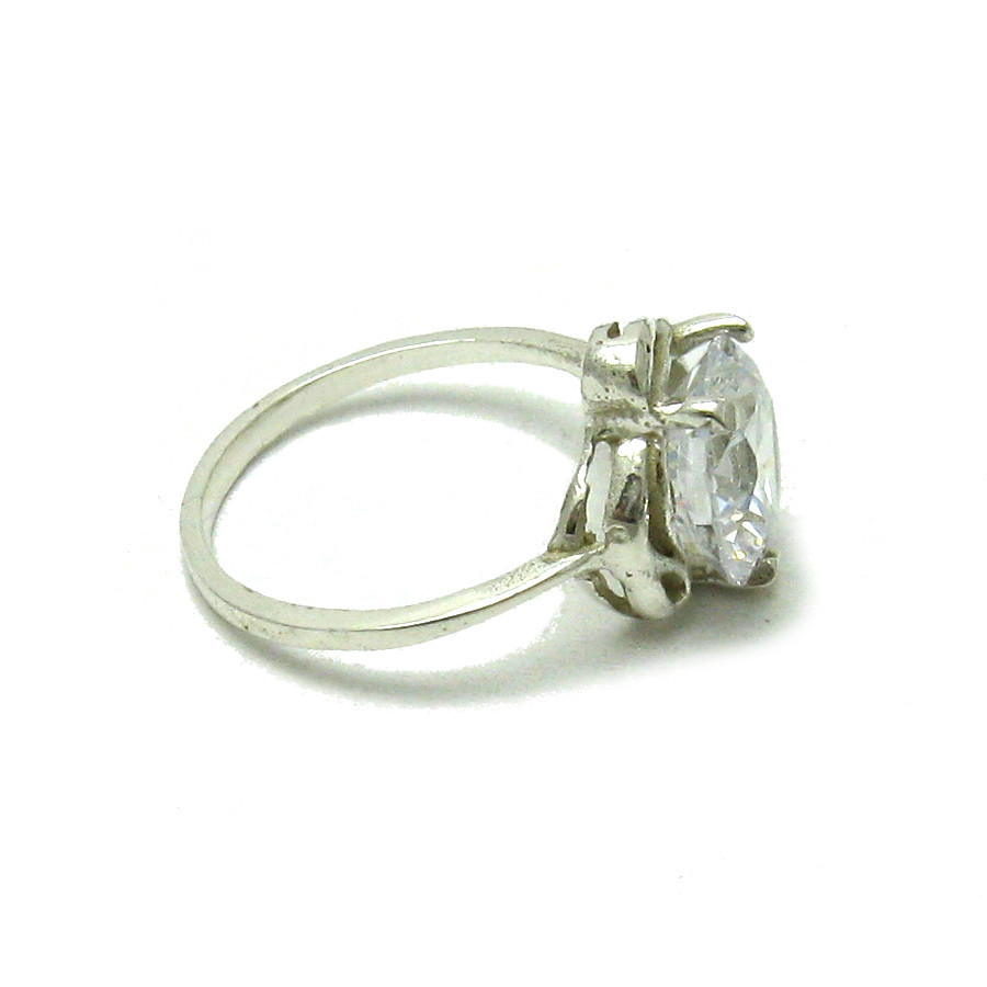 Stylish Sterling Silver Ring Solid 925 With 10mm Cubic Zirconia Handmade