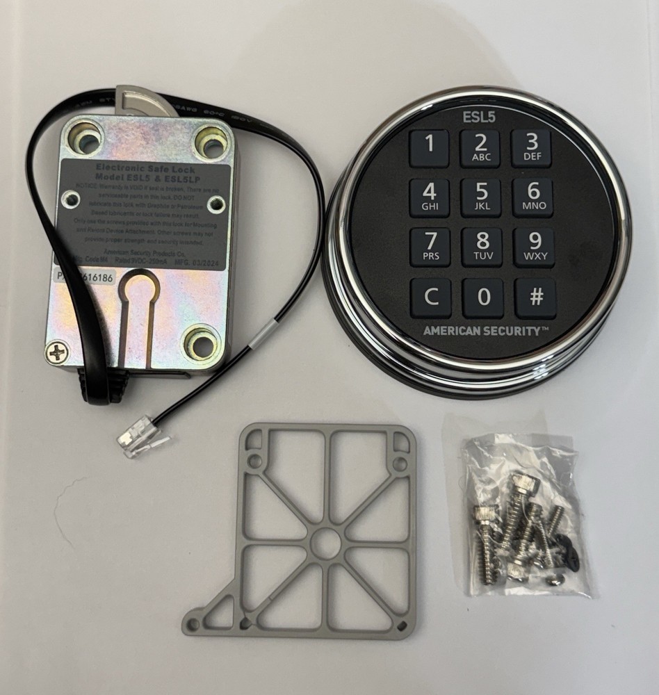 Amsec - ESL5 - Illuminated Electronic Pivot Safe Lock Kit (Dial & Lock) - Chrome