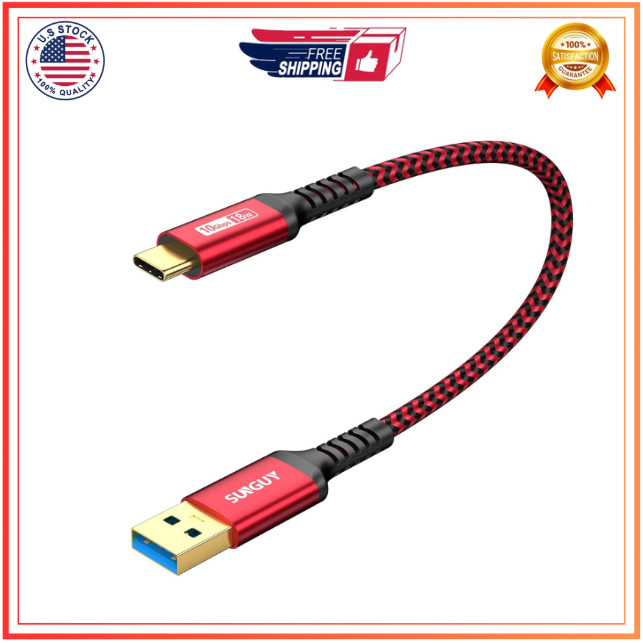 SUNGUY 10Gbps Android Auto USB Cable 1FT, 3A USB C 3.1 Gen2 Cable Data Transfer