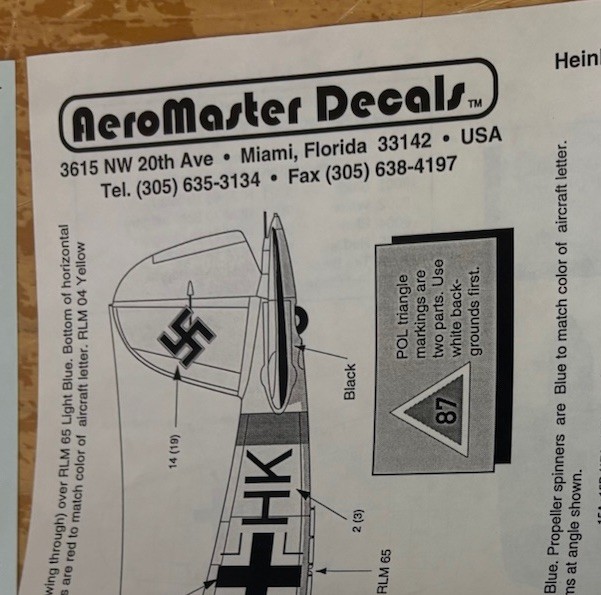 AeroMaster Model Plane Decals 48-121 German Heinkel H-111 1/48 Collection Pt. 1