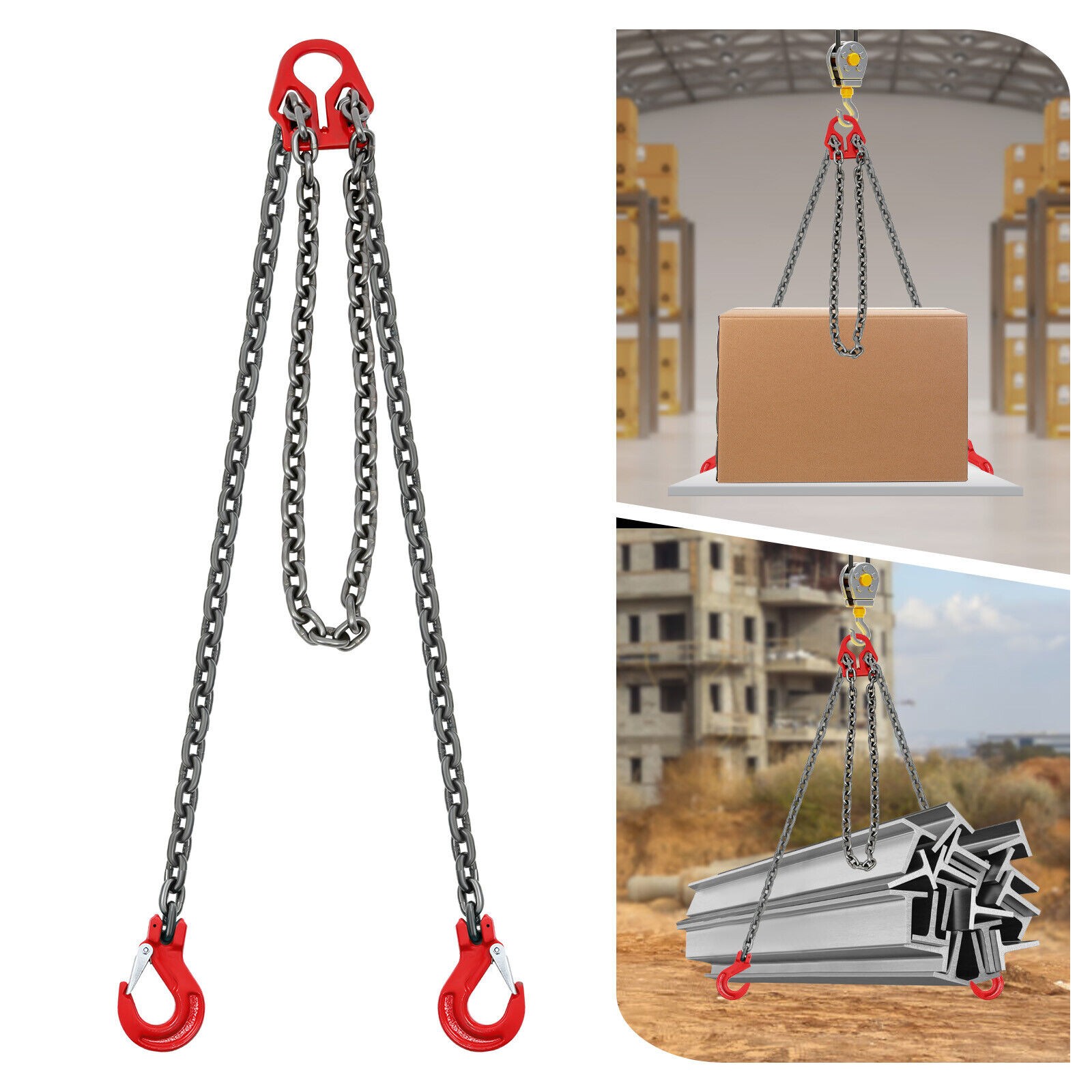 5/16 in*10FT Adjustable Chain Sling with Grab Hook Lifting Chains 5T/11023 lbs