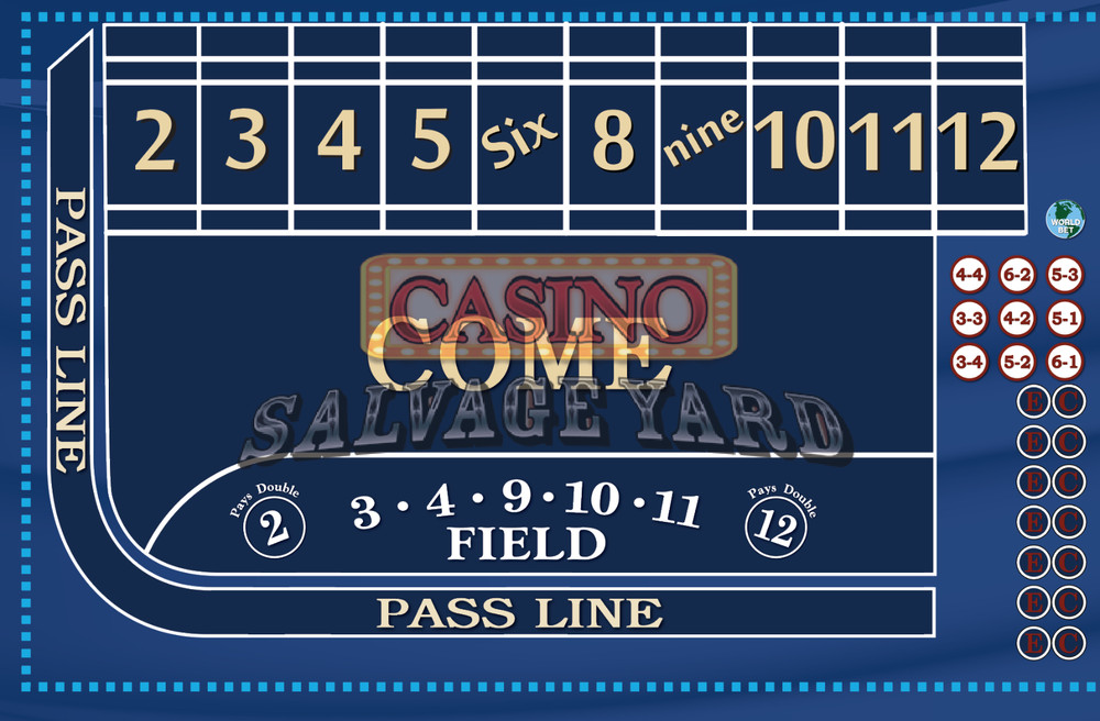 Crapsless casino table layout - 12 foot Blue