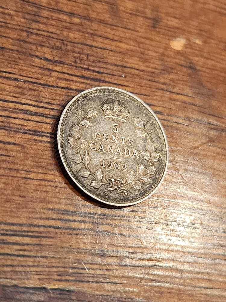1903 Canada 5 Cents Silver Coin
