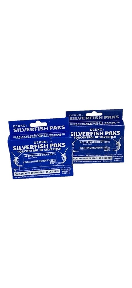 2 Boxes Dekko Silverfish Control Paks Pest Control Bait 48 PACKS