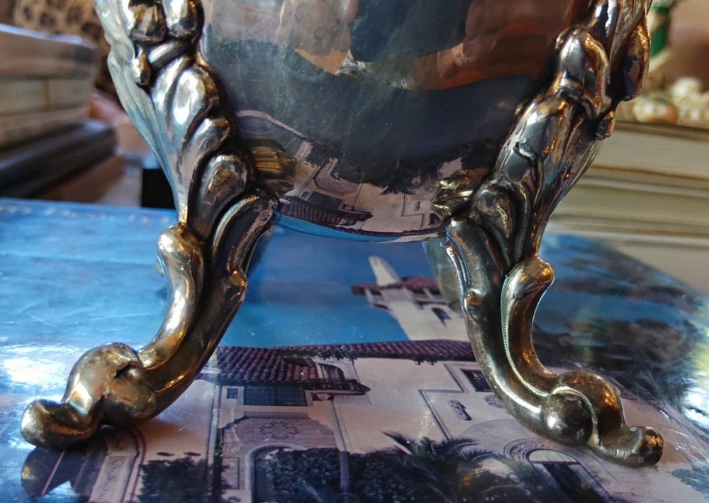 VINTAGE SILVERPLATE FOOTED WATER PITCHER