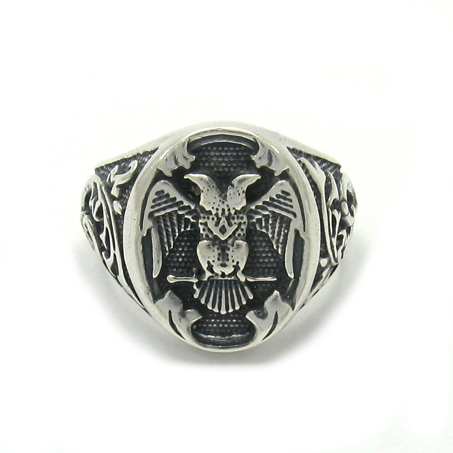 Genuine Sterling Silver Men's Ring Solid 925 Double Headed Eagle Handmade