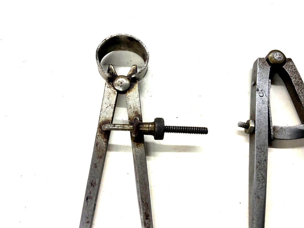 PECK STOW & WILCOX TOOLS 5” DIVIDERS & UNMARKED 4” SPRING JOINT INSIDE CALIPER