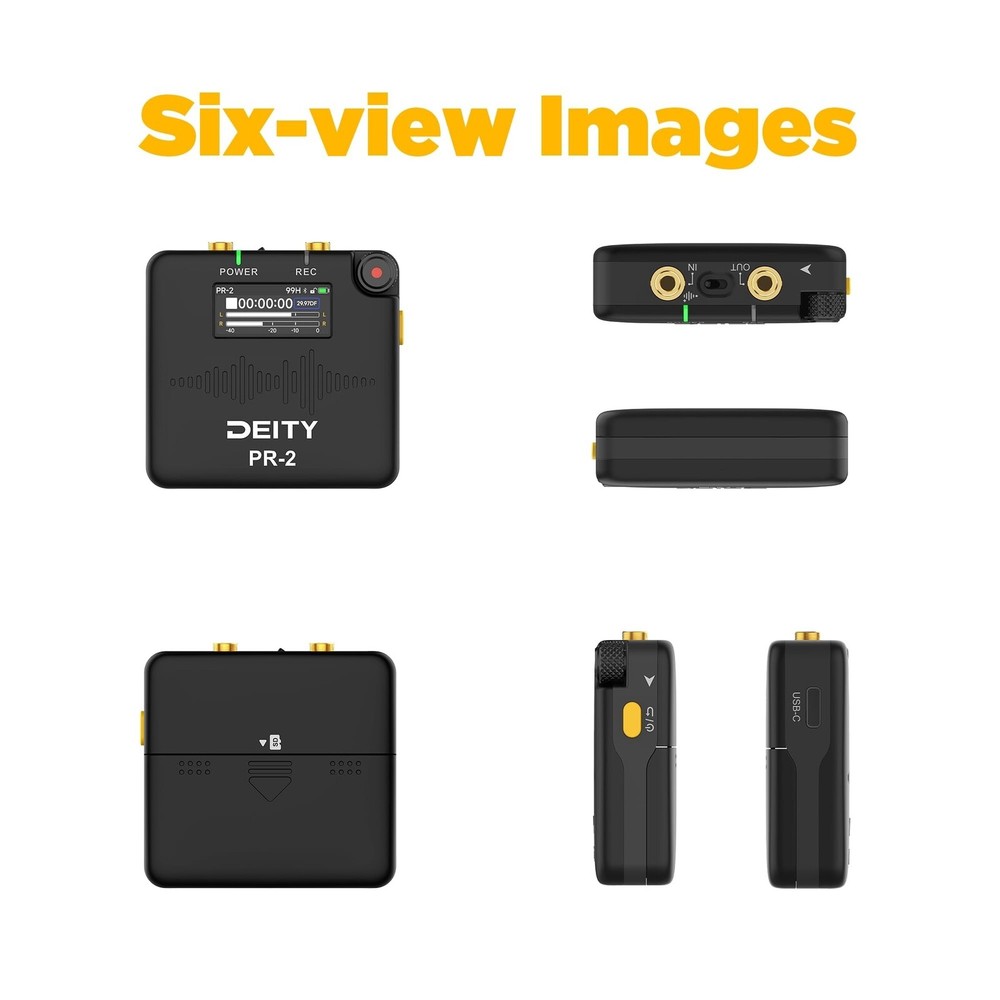 Deity PR-2 Stereo Pocket Audio Recorder Microphone 32-Bit Float Video Recording