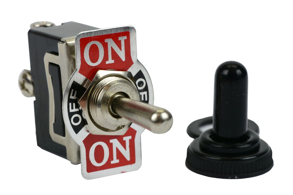 20A 125V Toggle Switch  (ON)-OFF-(ON) SPDT 3 Terminal Momentary 2 SIDE+Boot
