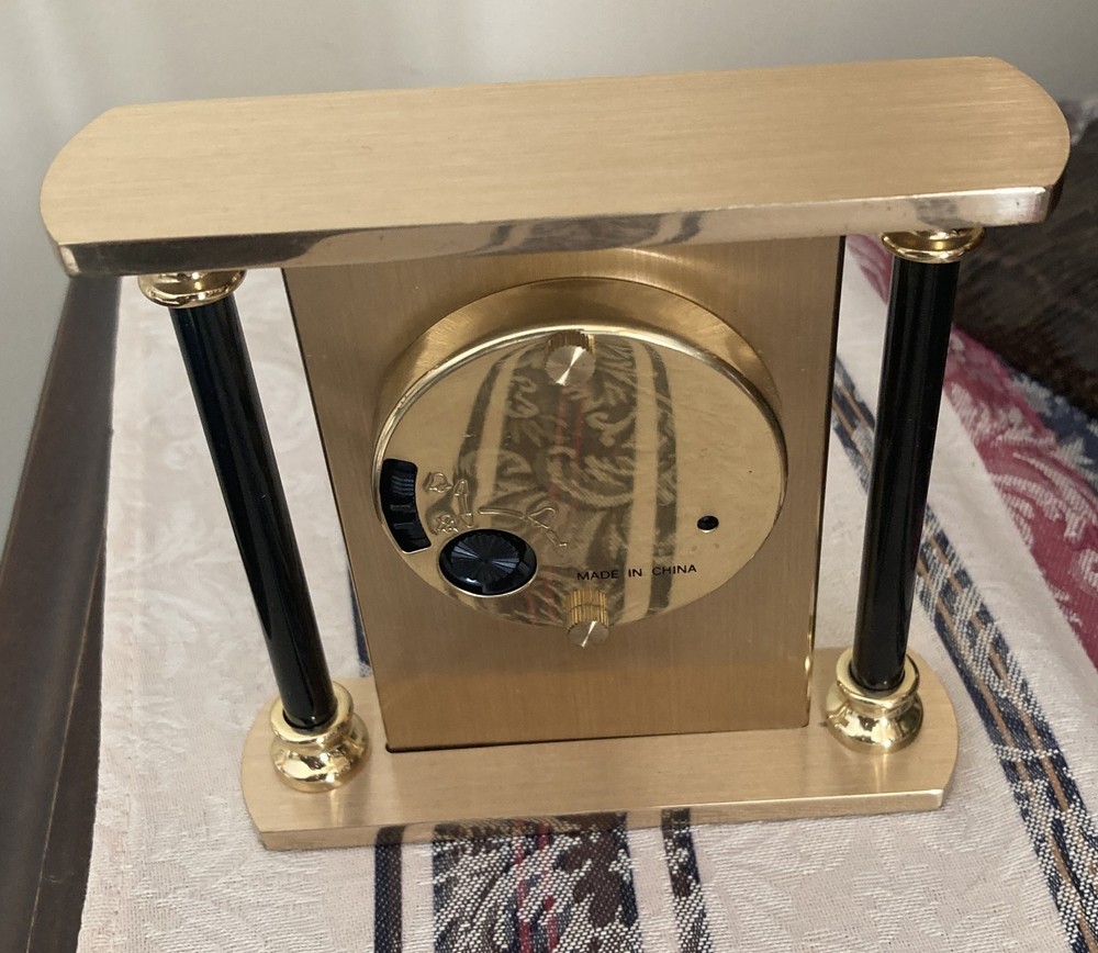 Howard Miller Casey petite desk clock with alarm - Solid Brass Case!