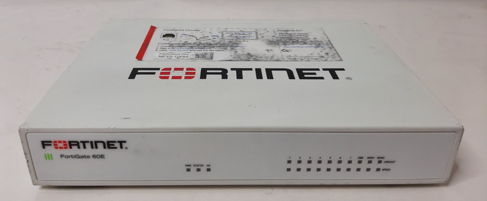 Fortinet FortiGate 60E Network Secrity Firewall FG-60E Factory Reset No PSU