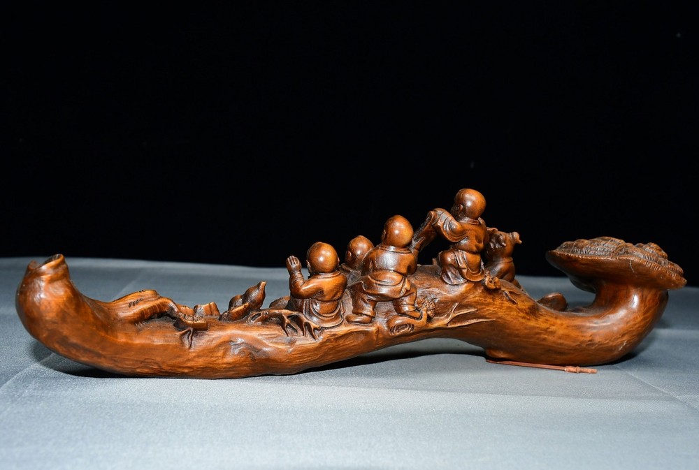 Exquisite Small Leaf Boxwood Five Son Ruyi Ornament