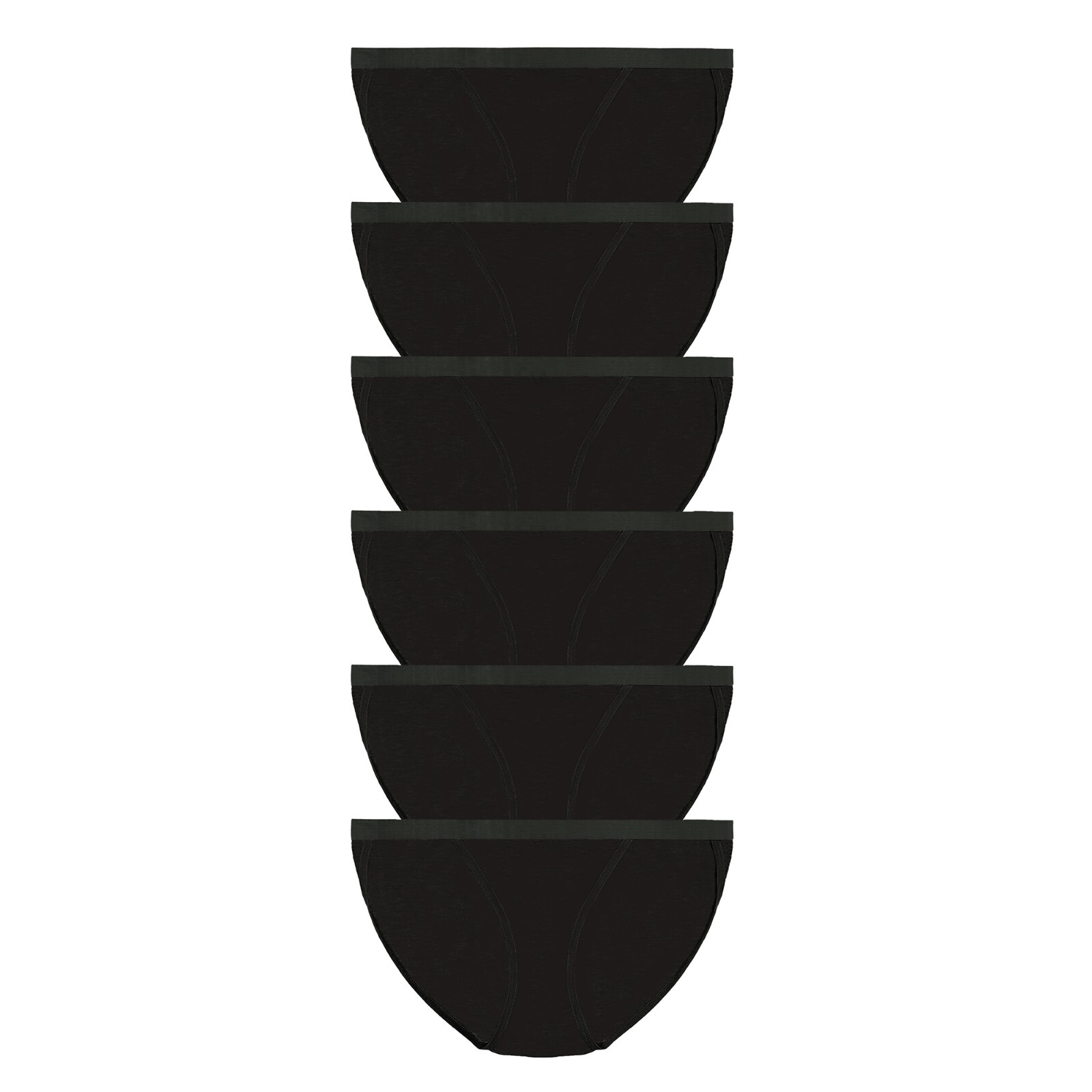 Nabtos Women Cotton Black Bikini String Underwear Cheeky Hi Cut Panties Pack 6