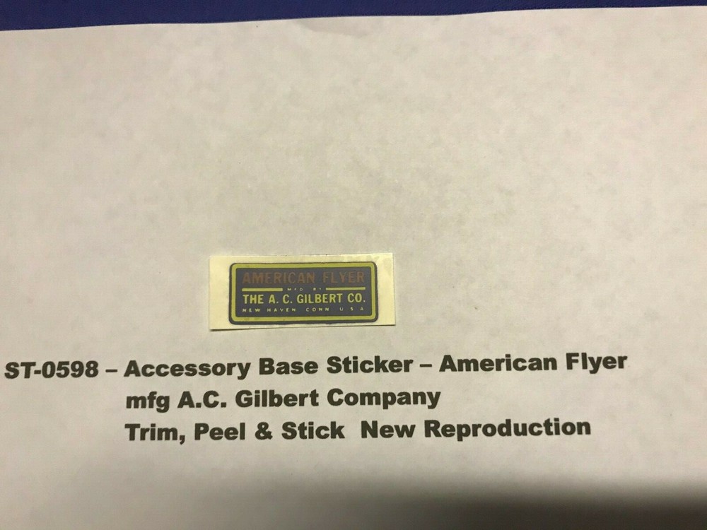 American Flyer Part- Accessory Base Sticker ST-0598