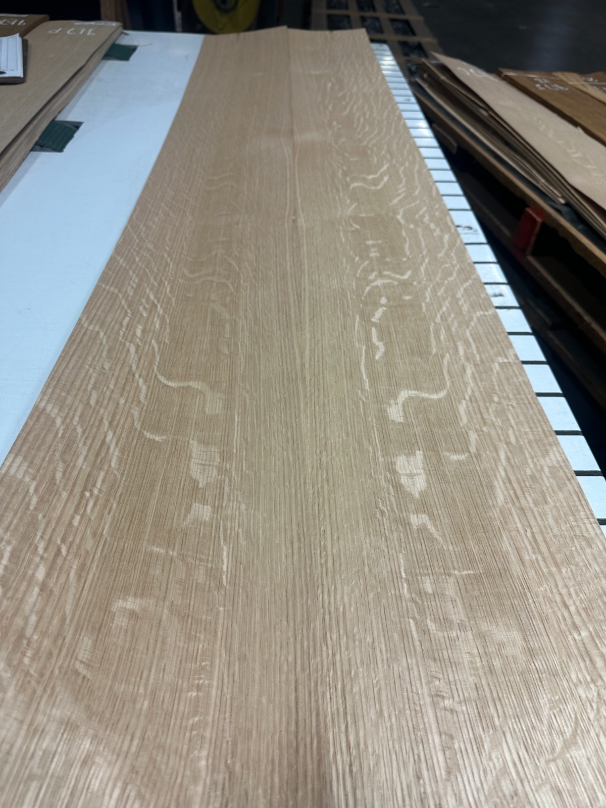 White Oak Flake Raw Wood Veneer 2 sheets 68" x 8.5'' 917O