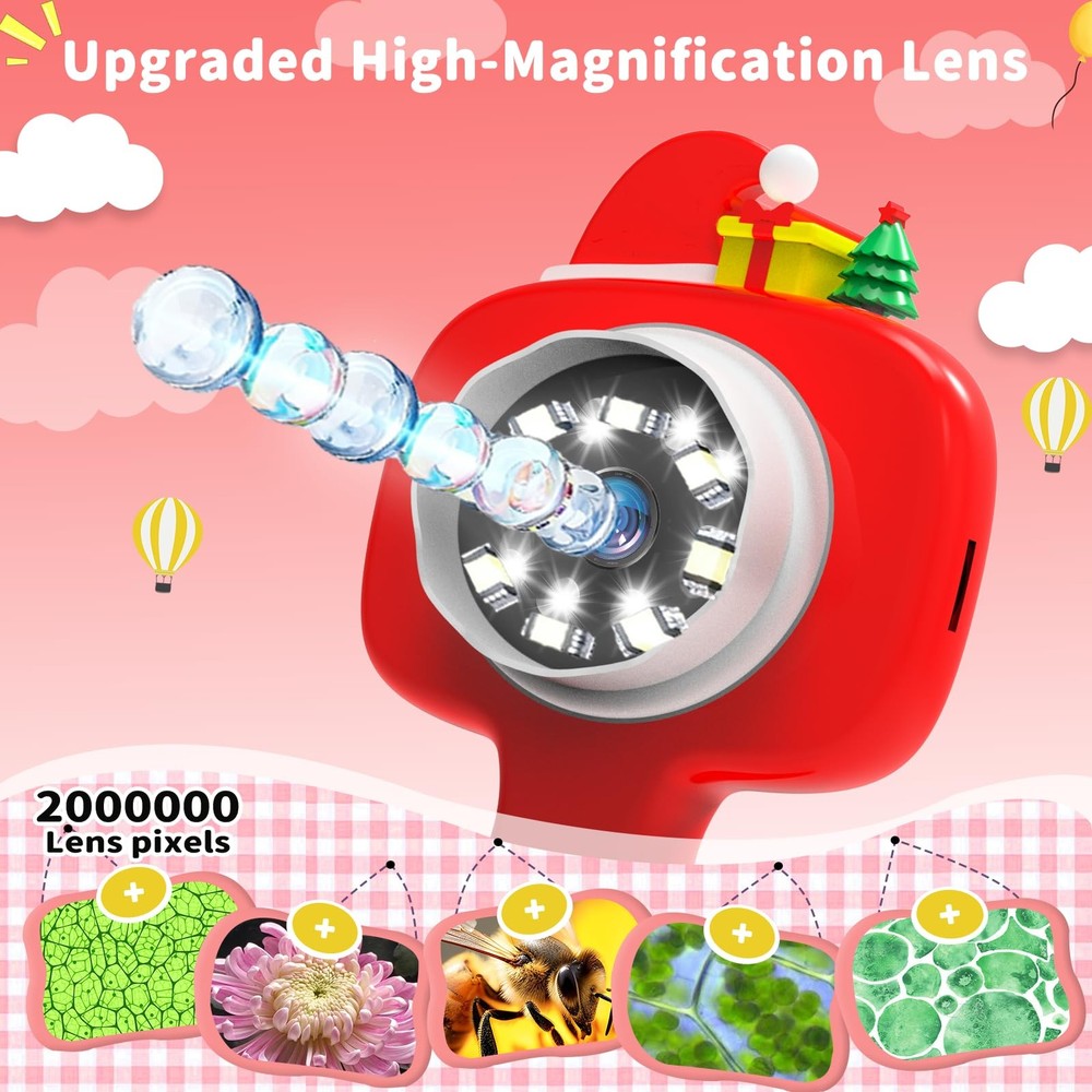 Microscope for Kids, 2.4" Handheld Digital Pocket - STEM Educational Tool