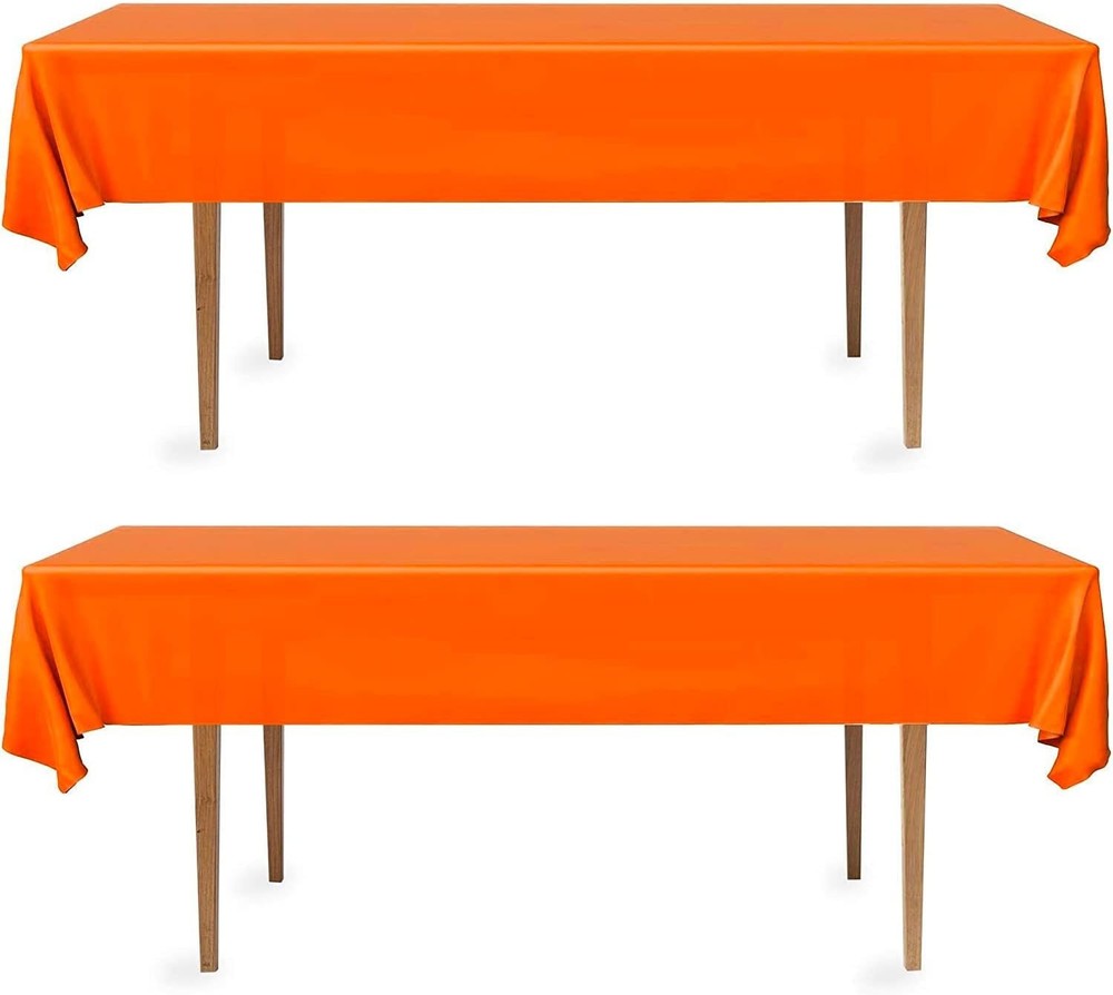DecorRack 2 Rectangular Tablecloths BPA-Free Plastic, 54 x 108 2 Pack, Orange